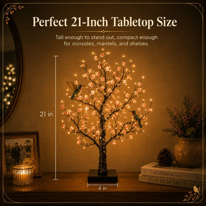 Vintage Glowing Cardinal Tree With Berries
