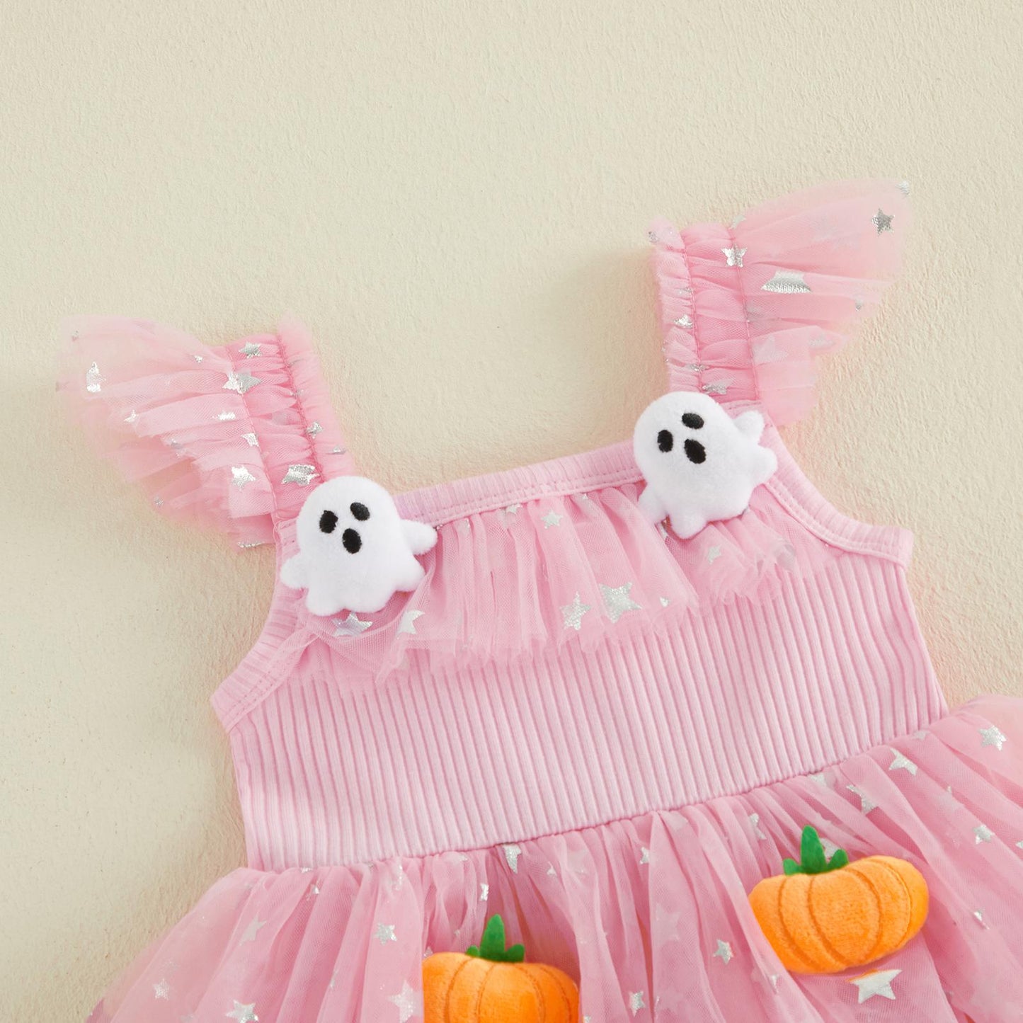 🎃 Baby Girl Halloween Pumpkin Ghost Tulle Dress 👻 Princess Costume