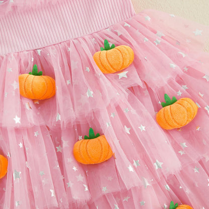 🎃 Baby Girl Halloween Pumpkin Ghost Tulle Dress 👻 Princess Costume