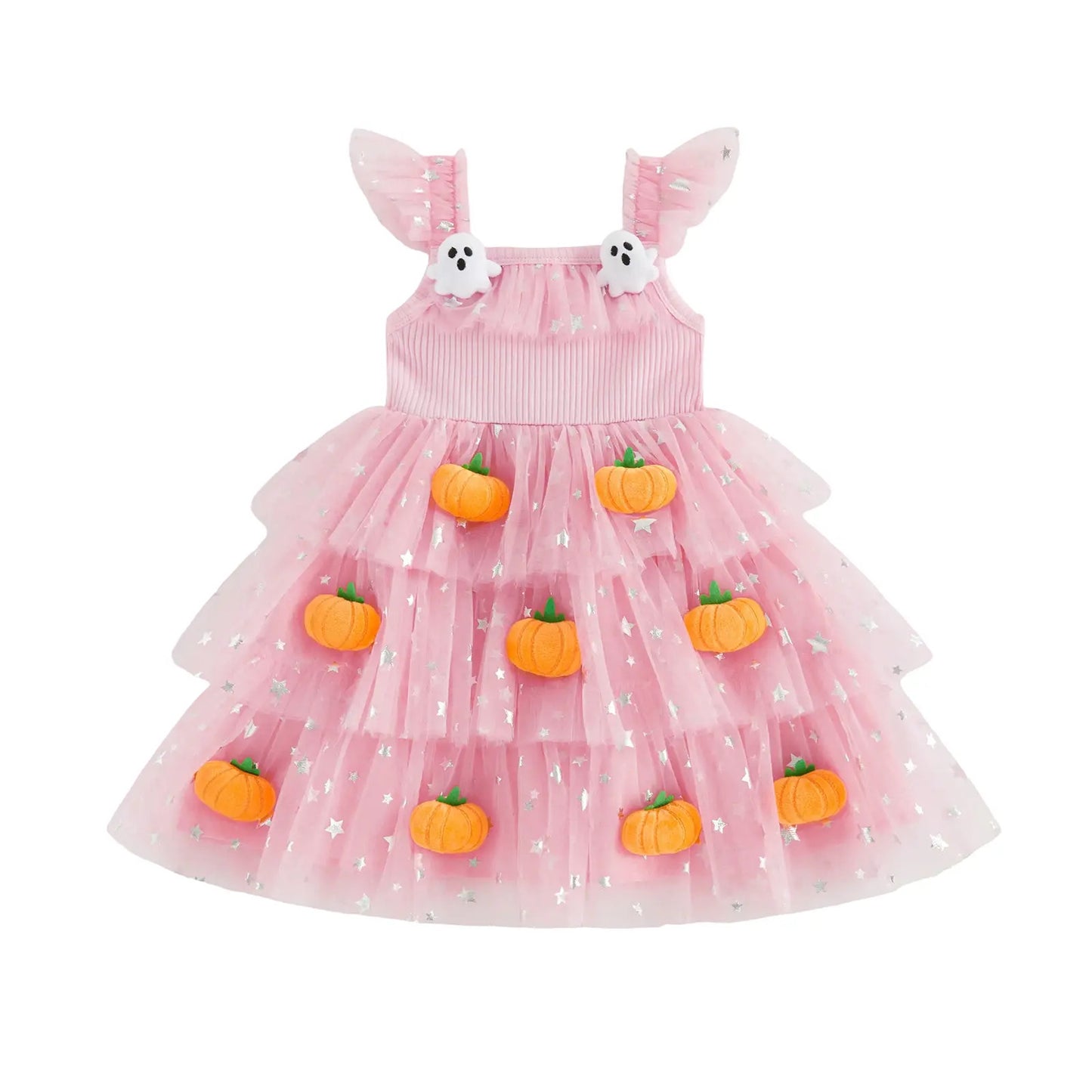 🎃 Baby Girl Halloween Pumpkin Ghost Tulle Dress 👻 Princess Costume
