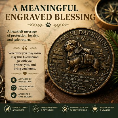 🏆Limited Time Sale 49% OFF🐾 Travel Dachshund Lucky Coin | 3D Relief Edition ⭐⭐⭐⭐⭐