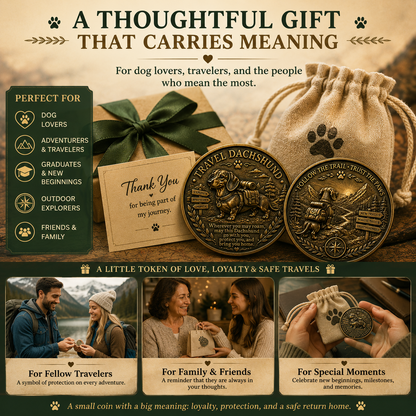 🏆Limited Time Sale 49% OFF🐾 Travel Dachshund Lucky Coin | 3D Relief Edition ⭐⭐⭐⭐⭐