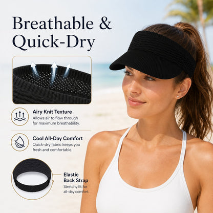 Women’s Open-Top Breathable UV-Protection High-Ponytail Sun Visor