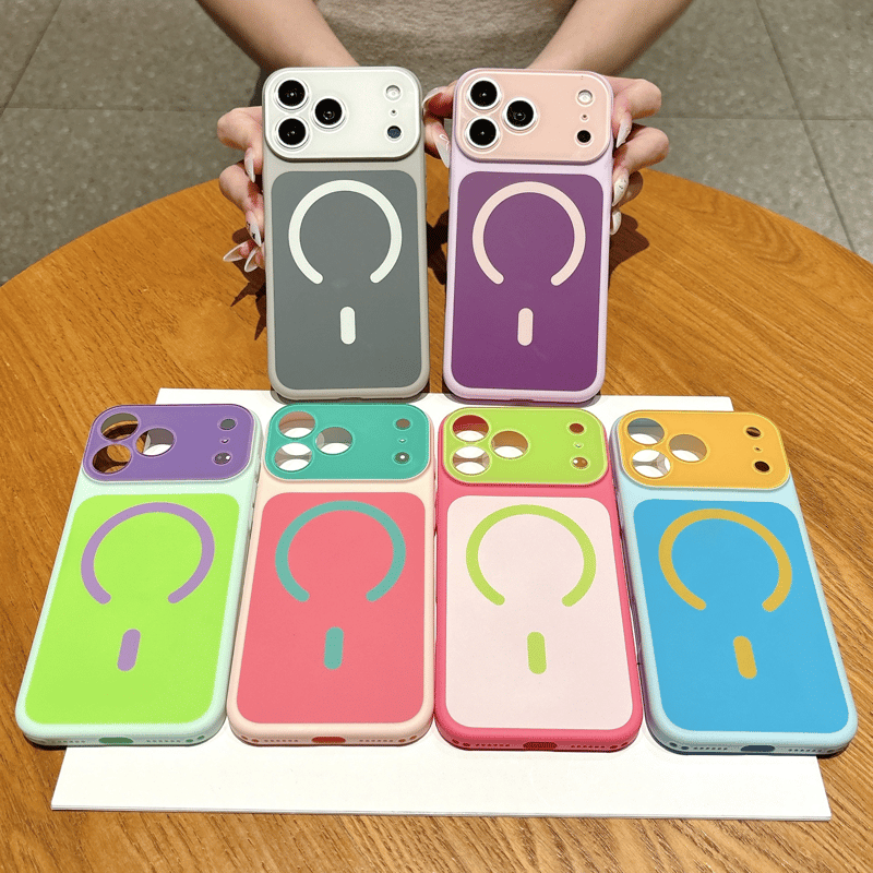 🎨 Dopamine Color Block Magnetic Phone Case for iPhone ✨