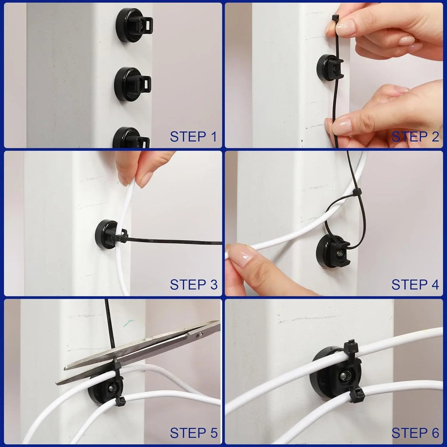 Heavy-Duty Magnetic Cable Tie Mounts – 22mm Strong Magnetic Wire Organizers