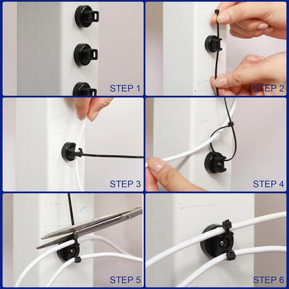 Heavy-Duty Magnetic Cable Tie Mounts – 22mm Strong Magnetic Wire Organizers