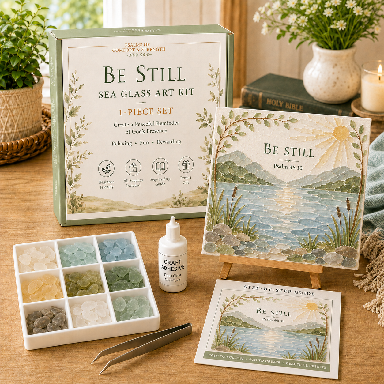 ✝️ Psalms of Comfort & Strength Sea Glass Art Kit 🎁Buy 2 Get 1 FREE — Add Any 3 Pcs To Cart🎉