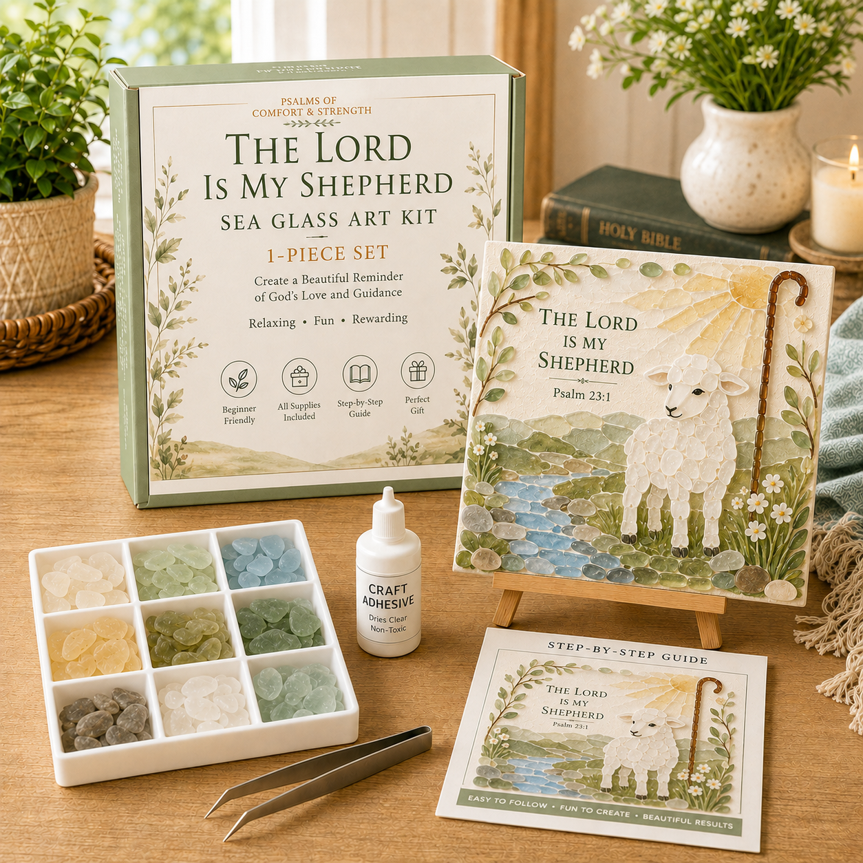 ✝️ Psalms of Comfort & Strength Sea Glass Art Kit 🎁Buy 2 Get 1 FREE — Add Any 3 Pcs To Cart🎉