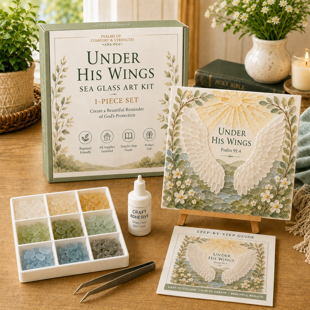 ✝️ Psalms of Comfort & Strength Sea Glass Art Kit 🎁Buy 2 Get 1 FREE — Add Any 3 Pcs To Cart🎉