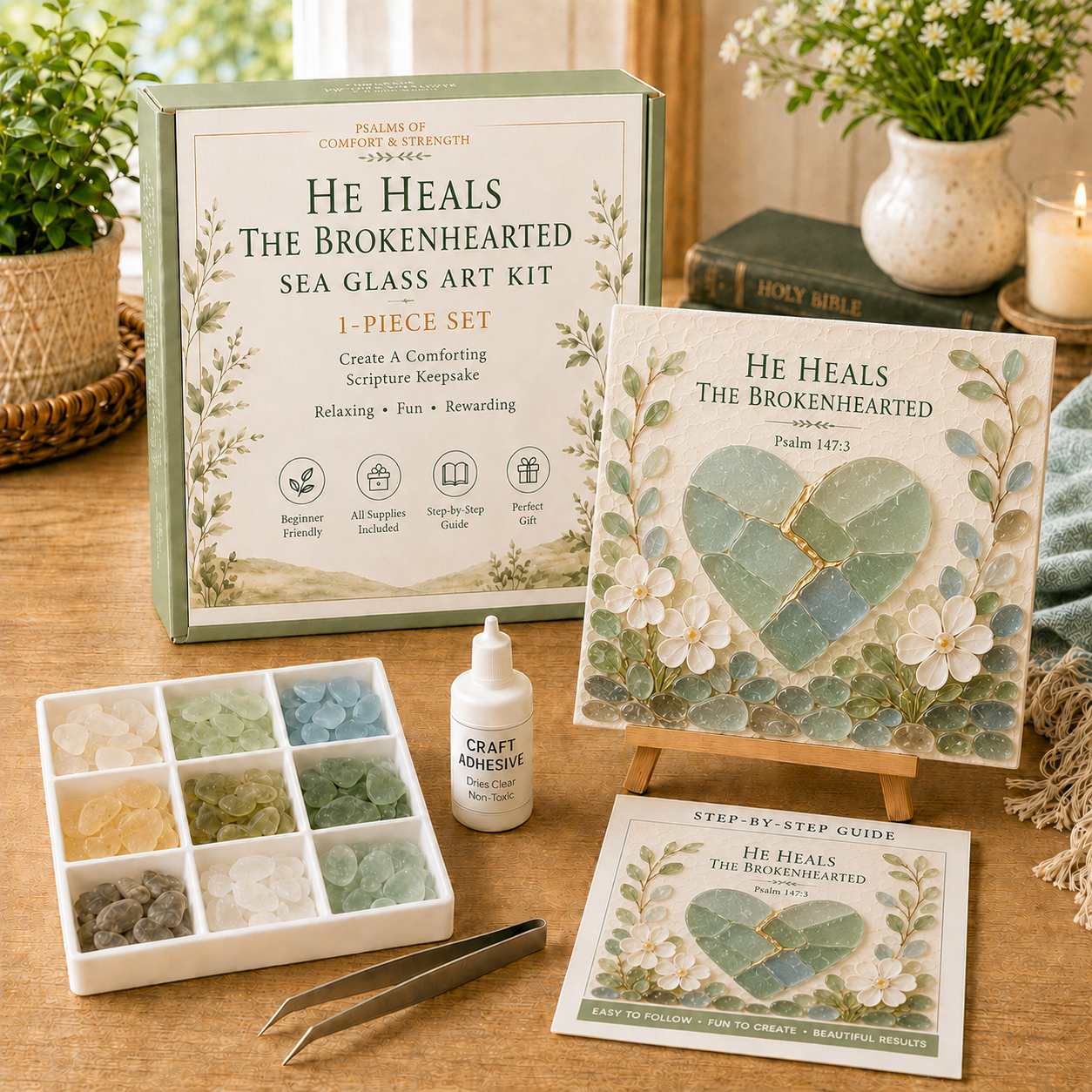 ✝️ Psalms of Comfort & Strength Sea Glass Art Kit 🎁Buy 2 Get 1 FREE — Add Any 3 Pcs To Cart🎉