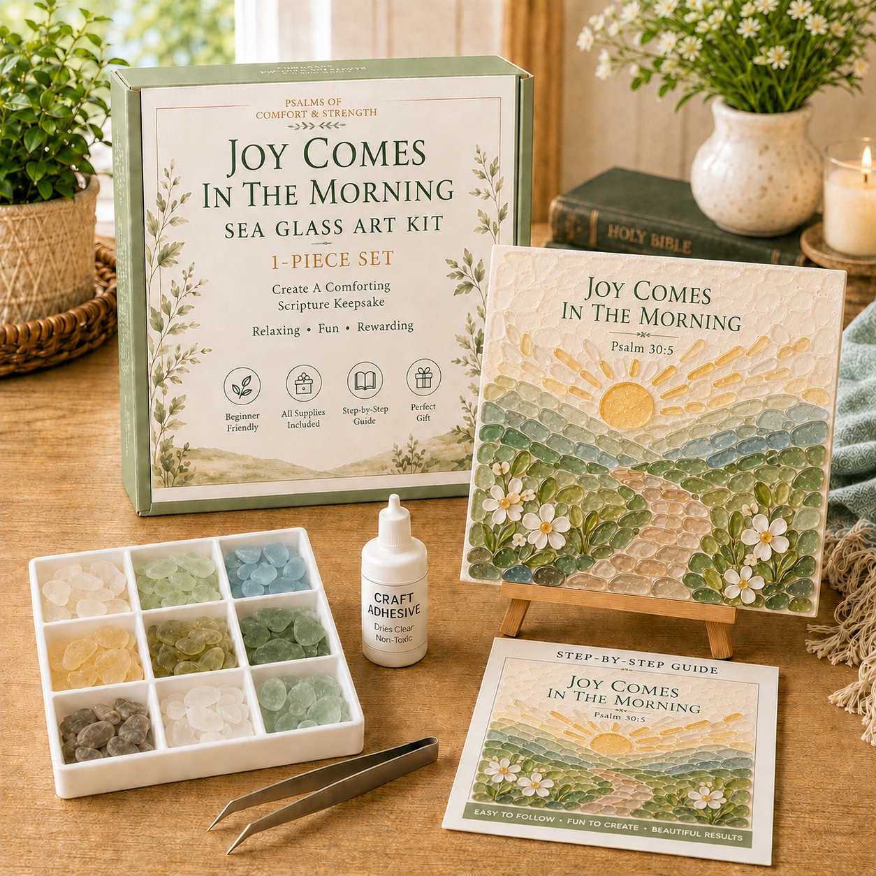 ✝️ Psalms of Comfort & Strength Sea Glass Art Kit 🎁Buy 2 Get 1 FREE — Add Any 3 Pcs To Cart🎉