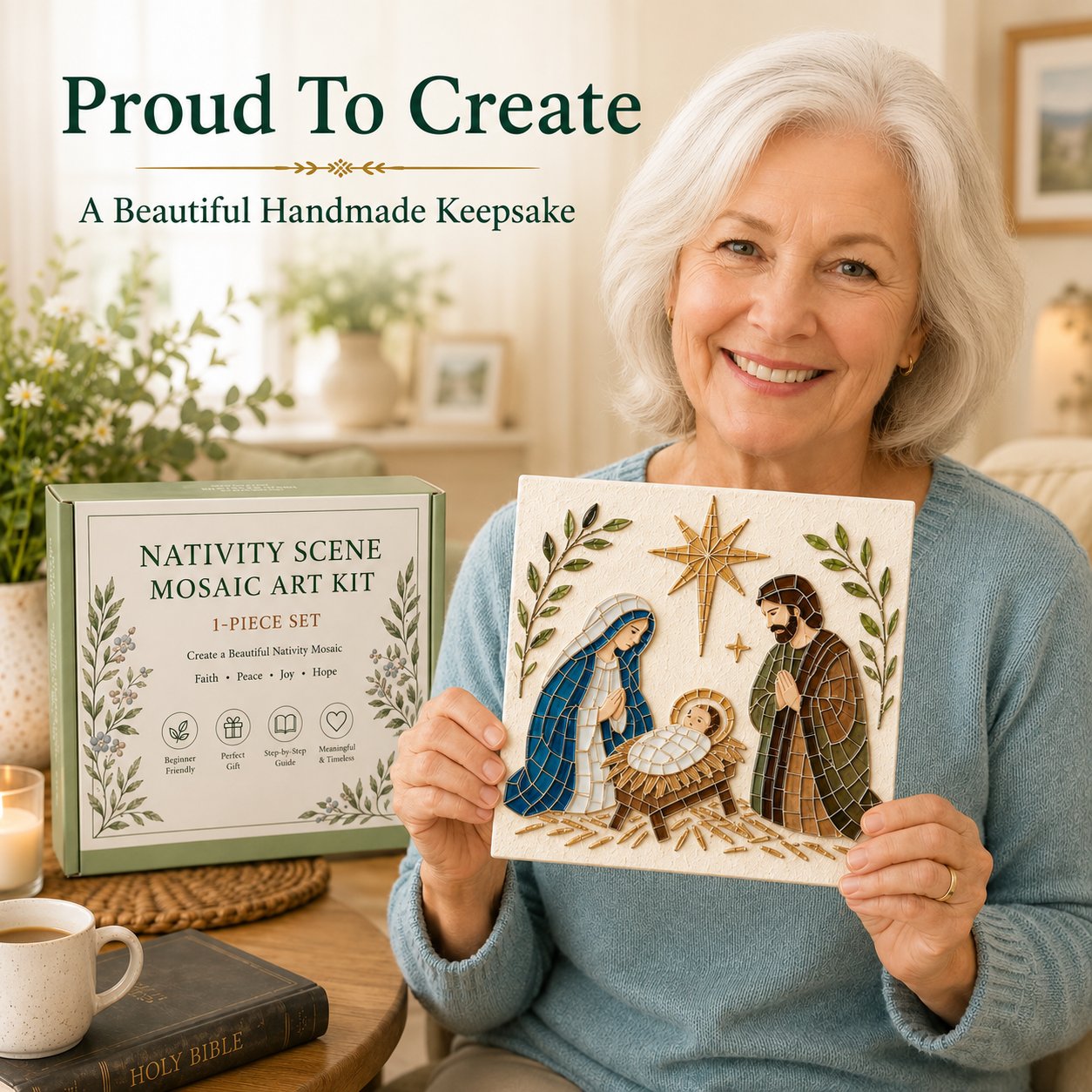 💥Nativity Sea Glass Art Kit – Beginner-Friendly ✨🎁Buy 2 Get 1 FREE — Add Any 3 Pcs To Cart🎉
