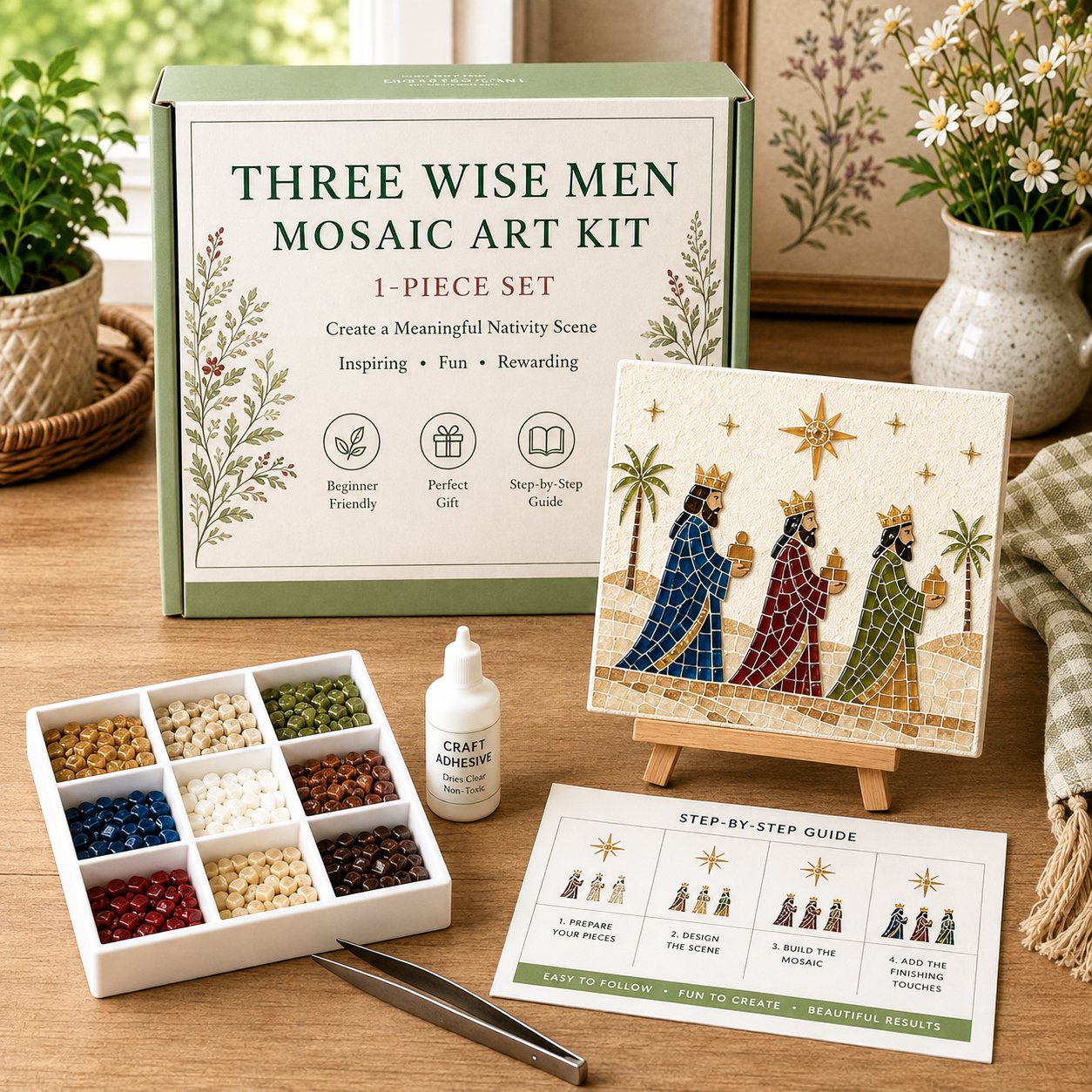 💥Nativity Sea Glass Art Kit – Beginner-Friendly ✨🎁Buy 2 Get 1 FREE — Add Any 3 Pcs To Cart🎉