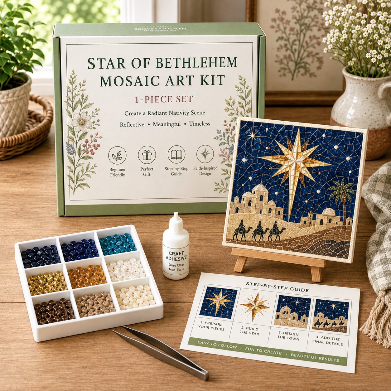 💥Nativity Sea Glass Art Kit – Beginner-Friendly ✨🎁Buy 2 Get 1 FREE — Add Any 3 Pcs To Cart🎉