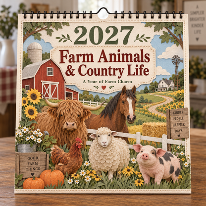 🐄 2027 Farm Animals & Country Life Wall Calendar🎁Buy 2 Get 1 FREE — Add Any 3 Pcs To Cart🎉