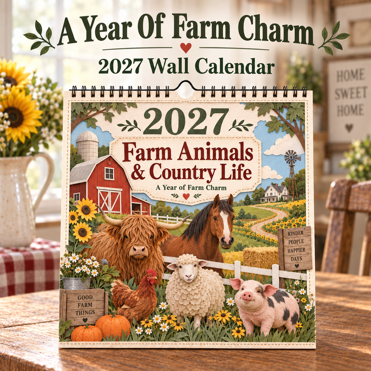 🐄 2027 Farm Animals & Country Life Wall Calendar🎁Buy 2 Get 1 FREE — Add Any 3 Pcs To Cart🎉