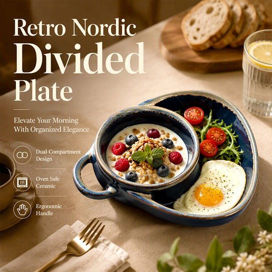 Retro Ceramic Divided Baking Dish with Single Handle💥Buy 2 Save 10% &Free Shipping!