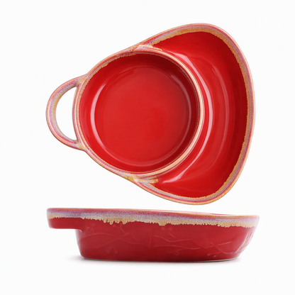 Retro Ceramic Divided Baking Dish with Single Handle💥Buy 2 Save 10% &Free Shipping!