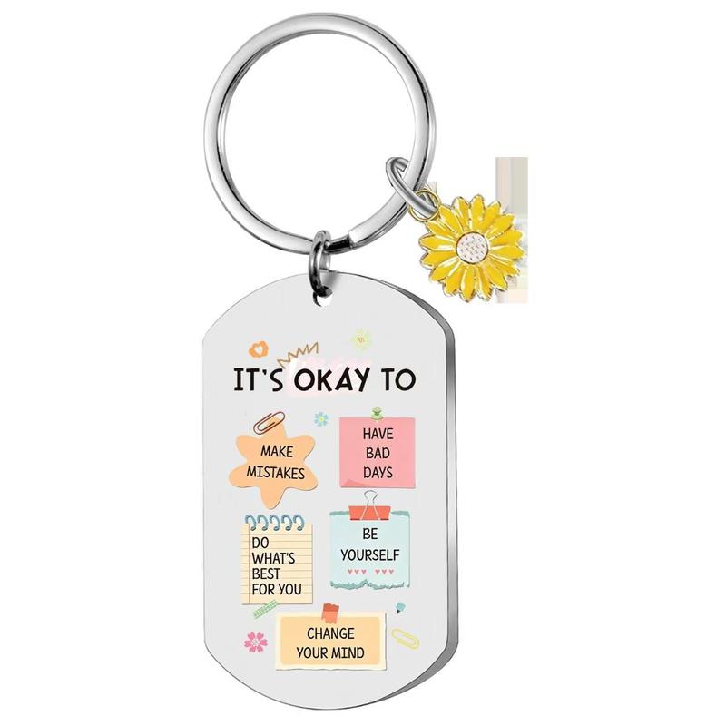 It's Okay to Be You – Double-Sided Inspirational Daisy Keychain | 🎁A Thoughtful Gift for Overthinkers