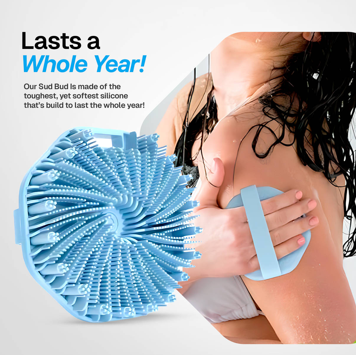Antimicrobial Silicone Body Scrubber, Exfoliating Shower Scrubber for Sensitive Skin
