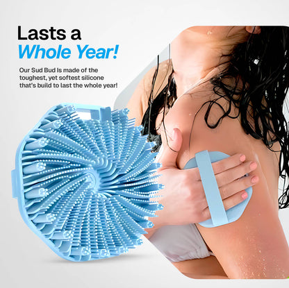 Antimicrobial Silicone Body Scrubber, Exfoliating Shower Scrubber for Sensitive Skin
