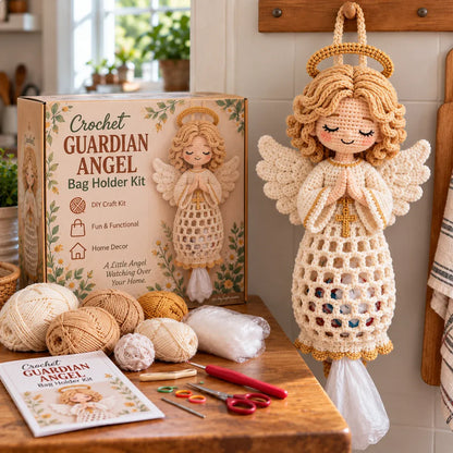 🧶 Beginner-Friendly Blessed Home Crochet Bag Holder DIY Kit | 4 Faith-Inspired Designs with Yarn, Tools & Guide Included ✝️