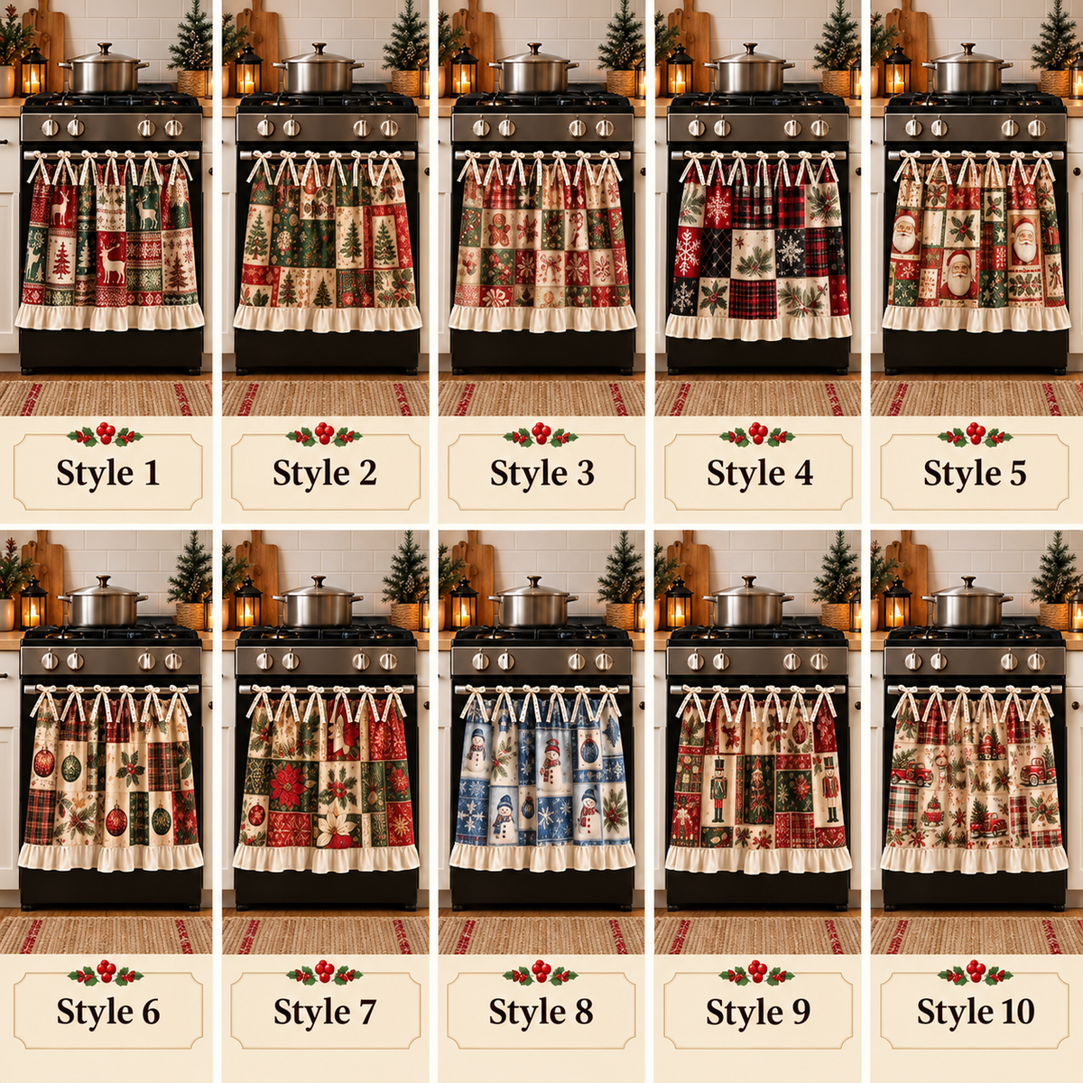 🎄 Christmas Tie-On Pocket Curtain Collection🎁Buy 2 Get 1 FREE — Add Any 3 Pcs To Cart🎉