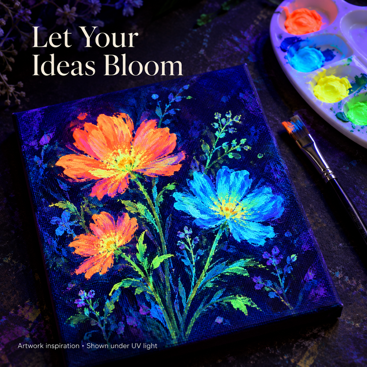 🎨 Make Your Art Glow — UV-Reactive Acrylic Paint Set ✨